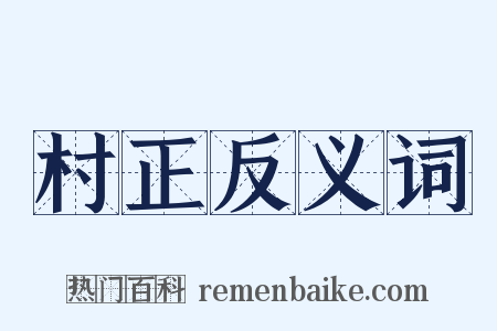 村正反义词是什么意思的图片